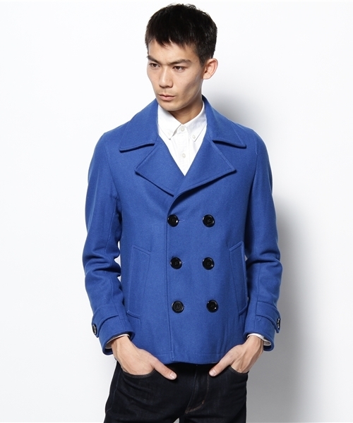 WEGO（ウィゴー）の「ベーシックメルトンPコート（ピーコート・メンズ・ブラック/ダークグレー/ライトグレー/グレイッシュベージュ/ネイビー/レッド/ワイン/ダークブラウン/ロイヤルブルー/ピンク系その他・SMALL/MEDIUM/LARGE/X-LARGE）」の8枚目の写真