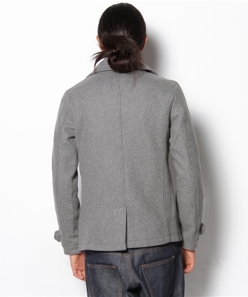 WEGO（ウィゴー）の「ベーシックメルトンPコート（ピーコート・メンズ・ブラック/ダークグレー/ライトグレー/グレイッシュベージュ/ネイビー/レッド/ワイン/ダークブラウン/ロイヤルブルー/ピンク系その他・SMALL/MEDIUM/LARGE/X-LARGE）」の13枚目の写真