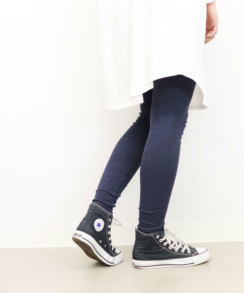CANAL JEAN(キャナルジーン)の「harmonie -OrganicCotton- (アルモニ オーガニックコットン) 無地10分丈レギンス(レギンス/スパッツ)」|ネイビー