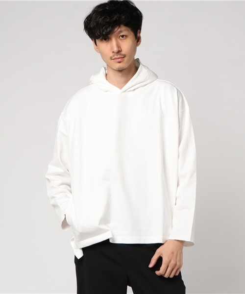 niko and...(ニコアンド)の「<NUMERALS>度詰めパーカープルオーバー(パーカー・メンズ・ベージュ/ブラック/ホワイト・MEDIUM/SMALL/LARGE)」の1枚目の写真