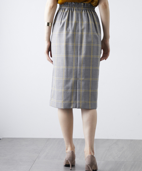 STUDIOUS(ステュディオス)の「アソートチェックミディースリットスカート(スカート・レディース・ライトグレー/ネイビー・0/1)」の9枚目の写真