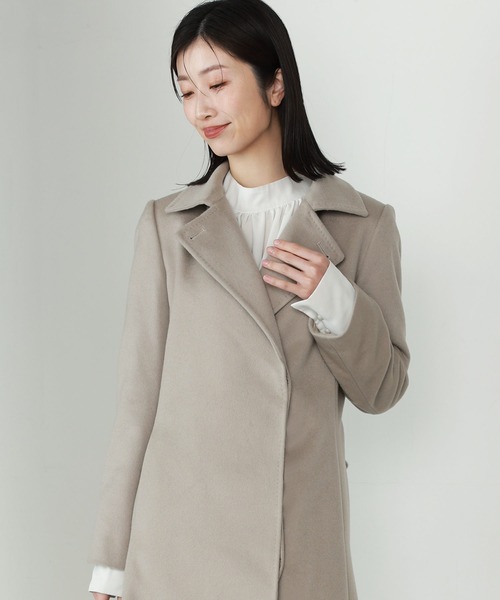 ロングカシミヤコートベルト付き（その他アウター）｜sankyo shokai