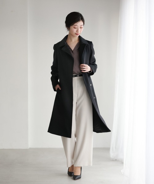 ロングカシミヤコートベルト付き（その他アウター）｜sankyo shokai