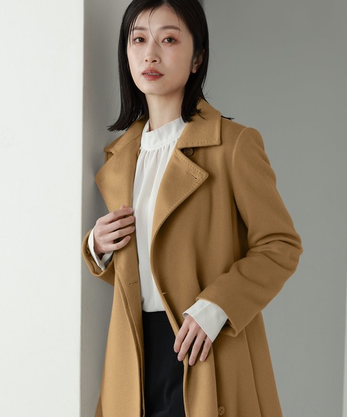 ロングカシミヤコートベルト付き（その他アウター）｜sankyo shokai