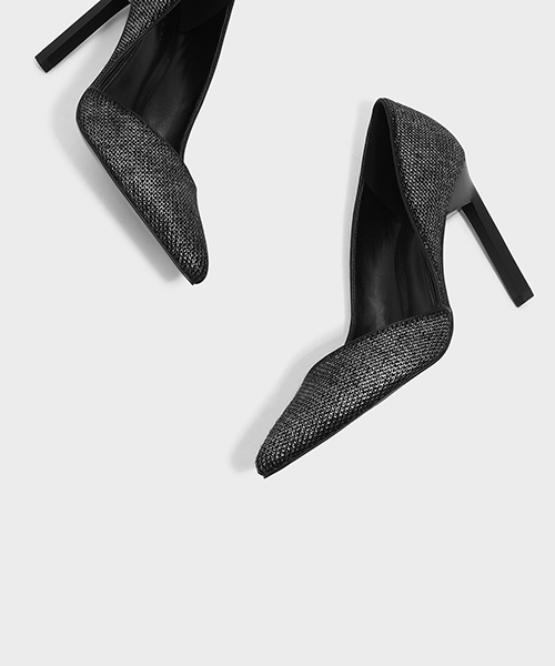 CHARLES & KEITH(チャールズ & キース)の「ポインテッドドルセーヒール / POINTED D'ORSAY HEELS(パンプス・レディース・ブラック/シルバー・22.5cm/23.5cm/23cm/24.5cm/25.5cm/25cm)」の9枚目の写真