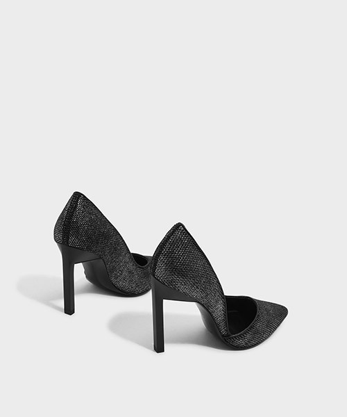 CHARLES & KEITH(チャールズ & キース)の「ポインテッドドルセーヒール / POINTED D'ORSAY HEELS(パンプス・レディース・ブラック/シルバー・22.5cm/23.5cm/23cm/24.5cm/25.5cm/25cm)」の11枚目の写真