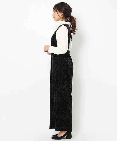 laboratory work(ラボラトリーワーク)の「クラッシュベロアサロペット(サロペット/オーバーオール・レディース・ブラック/ブルー系その他/イエロー・MEDIUM)」の5枚目の写真