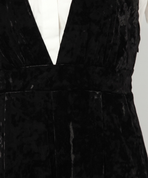 laboratory work(ラボラトリーワーク)の「クラッシュベロアサロペット(サロペット/オーバーオール・レディース・ブラック/ブルー系その他/イエロー・MEDIUM)」の8枚目の写真