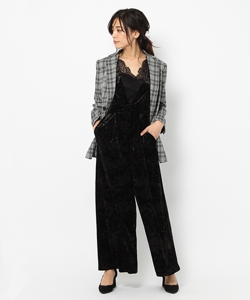 laboratory work(ラボラトリーワーク)の「クラッシュベロアサロペット(サロペット/オーバーオール・レディース・ブラック/ブルー系その他/イエロー・MEDIUM)」の15枚目の写真