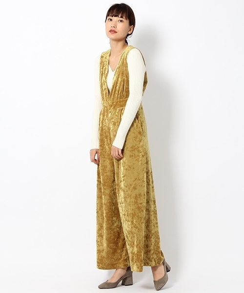 laboratory work(ラボラトリーワーク)の「クラッシュベロアサロペット(サロペット/オーバーオール・レディース・ブラック/ブルー系その他/イエロー・MEDIUM)」の20枚目の写真