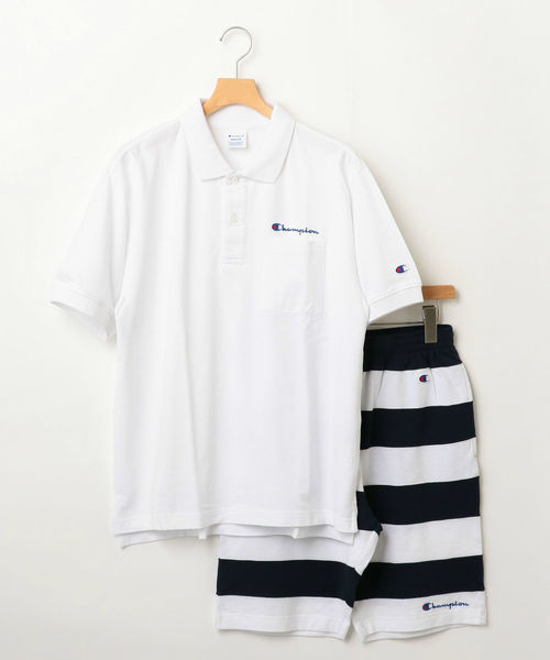Champion(チャンピオン)の「Champion×SHIPS JET BLUE: 別注 セットアップ ポロシャツ×ボーダーショーツ(ポロシャツ・メンズ・グリーン/ネイビー/ブラック/グレー/ホワイト・SMALL/MEDIUM/LARGE)」の10枚目の写真