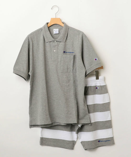 Champion(チャンピオン)の「Champion×SHIPS JET BLUE: 別注 セットアップ ポロシャツ×ボーダーショーツ(ポロシャツ・メンズ・グリーン/ネイビー/ブラック/グレー/ホワイト・SMALL/MEDIUM/LARGE)」の9枚目の写真