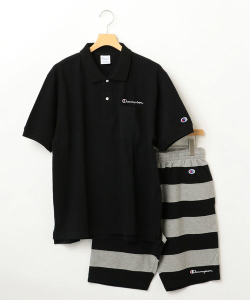 Champion(チャンピオン)の「Champion×SHIPS JET BLUE: 別注 セットアップ ポロシャツ×ボーダーショーツ(ポロシャツ・メンズ・グリーン/ネイビー/ブラック/グレー/ホワイト・SMALL/MEDIUM/LARGE)」の8枚目の写真