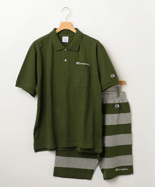 Champion(チャンピオン)の「Champion×SHIPS JET BLUE: 別注 セットアップ ポロシャツ×ボーダーショーツ(ポロシャツ・メンズ・グリーン/ネイビー/ブラック/グレー/ホワイト・SMALL/MEDIUM/LARGE)」の7枚目の写真