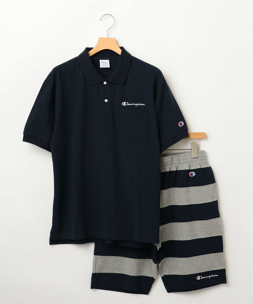 Champion(チャンピオン)の「Champion×SHIPS JET BLUE: 別注 セットアップ ポロシャツ×ボーダーショーツ(ポロシャツ・メンズ・グリーン/ネイビー/ブラック/グレー/ホワイト・SMALL/MEDIUM/LARGE)」の6枚目の写真