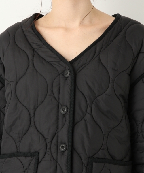 A part by（アパートバイ）の「Pキルティングジャケット 782513（ブルゾン・レディース・ブラック/カーキ・FREE）」の6枚目の写真