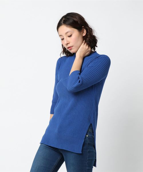 UNFIL(アンフィル)の「【unfil】リブニットセーター WOMEN(ニット/セーター・レディース・アイボリー/ワインレッド/ロイヤルブルー・1)」の3枚目の写真