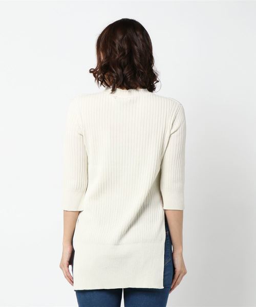 UNFIL(アンフィル)の「【unfil】リブニットセーター WOMEN(ニット/セーター・レディース・アイボリー/ワインレッド/ロイヤルブルー・1)」の5枚目の写真