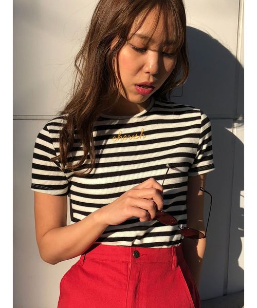 dazzlin（ダズリン）の「Cherish Tシャツ（Tシャツ/カットソー・レディース・オフホワイト/ピンク/その他1・FREE）」の3枚目の写真