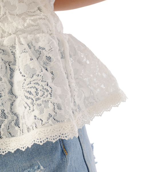 DURAS（デュラス）の「ニューレースビスチェ（キャミソール・レディース・ホワイト/ブラック/ベージュ・FREE）」の12枚目の写真