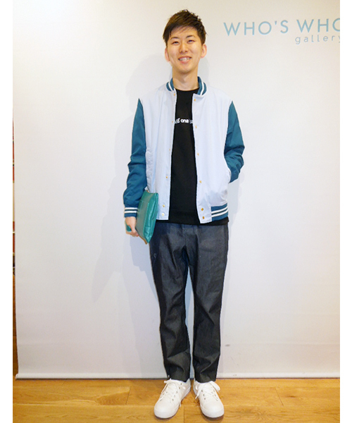 WHO'S WHO gallery（フーズフーギャラリー）の「ツイルスタジャン（スタジャン・メンズ・ブルー/ベージュ/グリーン・MEDIUM/LARGE）」の4枚目の写真