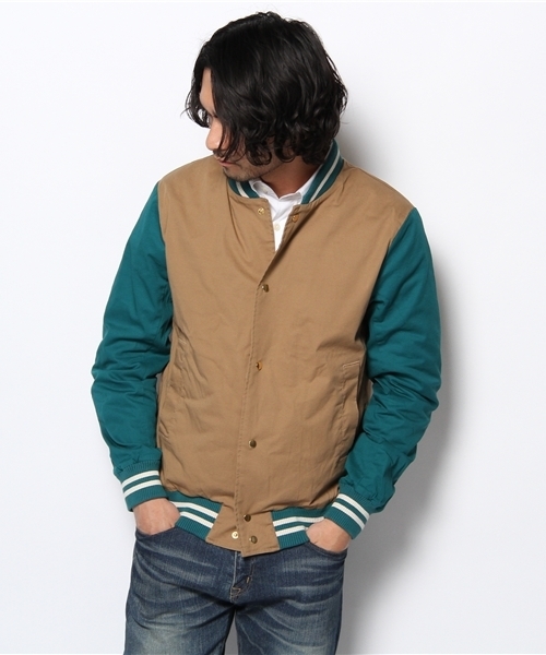 WHO'S WHO gallery（フーズフーギャラリー）の「ツイルスタジャン（スタジャン・メンズ・ブルー/ベージュ/グリーン・MEDIUM/LARGE）」の2枚目の写真