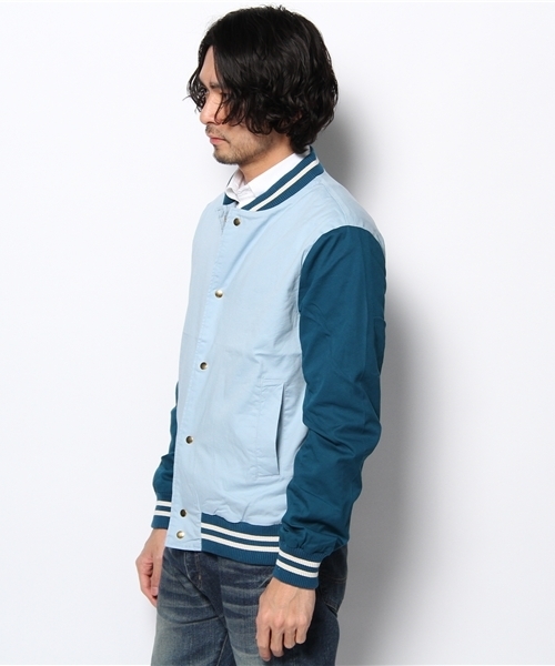 WHO'S WHO gallery（フーズフーギャラリー）の「ツイルスタジャン（スタジャン・メンズ・ブルー/ベージュ/グリーン・MEDIUM/LARGE）」の7枚目の写真