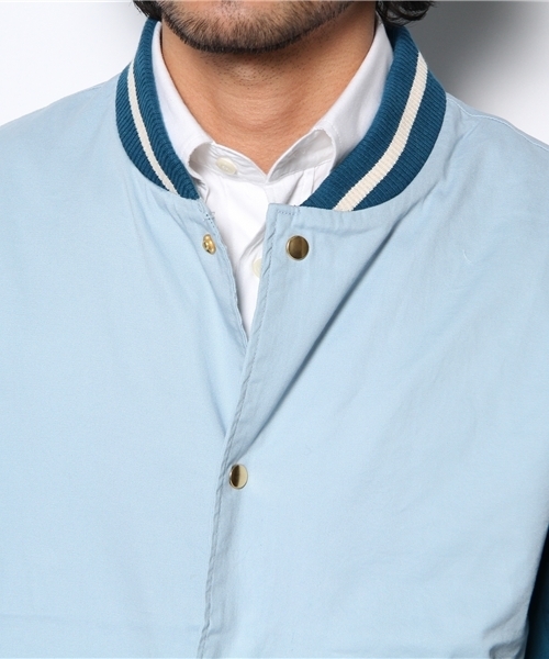 WHO'S WHO gallery（フーズフーギャラリー）の「ツイルスタジャン（スタジャン・メンズ・ブルー/ベージュ/グリーン・MEDIUM/LARGE）」の8枚目の写真