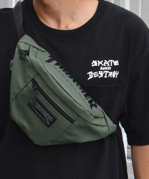 THRASHER(スラッシャー)の「THRASHER / スラッシャー ウエストバッグ(ボディバッグ/ウエストポーチ・メンズ・カーキ/ブラック系その他/ブラック系その他2・FREE)」の3枚目の写真
