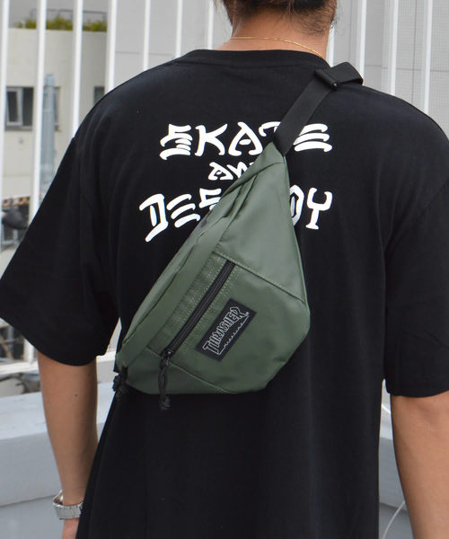 THRASHER(スラッシャー)の「THRASHER / スラッシャー ウエストバッグ(ボディバッグ/ウエストポーチ・メンズ・カーキ/ブラック系その他/ブラック系その他2・FREE)」の4枚目の写真