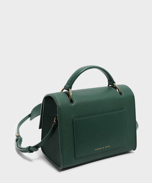 CHARLES & KEITH(チャールズ & キース)の「プッシュロックフロントフラップバッグ / PUSH-LOCK FRONT FLAP BAG(ハンドバッグ・レディース・ダークグリーン/マスタード/ピンク系その他/プラム・M)」の6枚目の写真