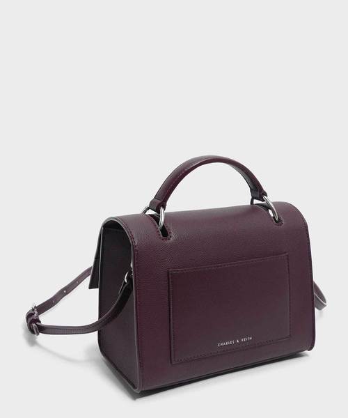CHARLES & KEITH(チャールズ & キース)の「プッシュロックフロントフラップバッグ / PUSH-LOCK FRONT FLAP BAG(ハンドバッグ・レディース・ダークグリーン/マスタード/ピンク系その他/プラム・M)」の10枚目の写真