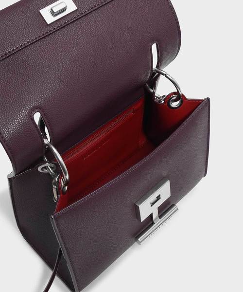 CHARLES & KEITH(チャールズ & キース)の「プッシュロックフロントフラップバッグ / PUSH-LOCK FRONT FLAP BAG(ハンドバッグ・レディース・ダークグリーン/マスタード/ピンク系その他/プラム・M)」の11枚目の写真