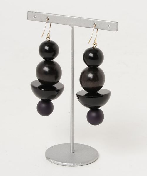 Khaju（カージュ）の「Khaju:ミックスパーツピアス2（ピアス（両耳用）・レディース・ブラック/パープル・ONE SIZE）」の3枚目の写真