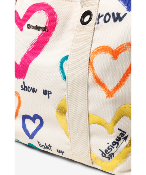 ハート バッグ 白 MEDINA デシグアルDesigual 大容量