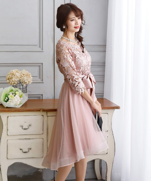 PourVous(プールヴー)の「結婚式 ワンピースドレスサーキュラー チュール 七分袖&ロング フォーマル オケージョンドレス お呼ばれ 二次会 成人式 (ドレス・レディース・ライトグレー/ピンク/ネイビー/ブラック・M)」の15枚目の写真
