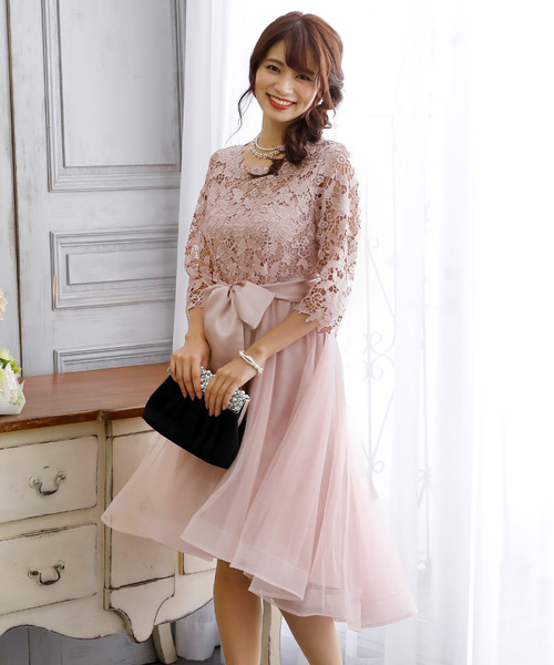 PourVous(プールヴー)の「結婚式 ワンピースドレスサーキュラー チュール 七分袖&ロング フォーマル オケージョンドレス お呼ばれ 二次会 成人式 (ドレス・レディース・ライトグレー/ピンク/ネイビー/ブラック・M)」の19枚目の写真
