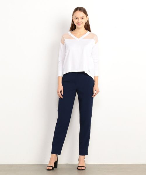 ARMANI EXCHANGE(アルマーニエクスチェンジ)の「【A|Xアルマーニ エクスチェンジ】シースルーサイドライン テーパードパンツ(その他パンツ・レディース・ブルー/ブラック・0/2/4)」の6枚目の写真