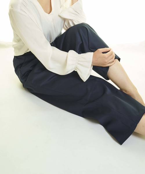 おしゃれスタ(オシャレスタ)の「エステルツイル タックパンツ(LC)(その他パンツ・レディース・ベージュ/ネイビー/グレー・FREE)」の3枚目の写真