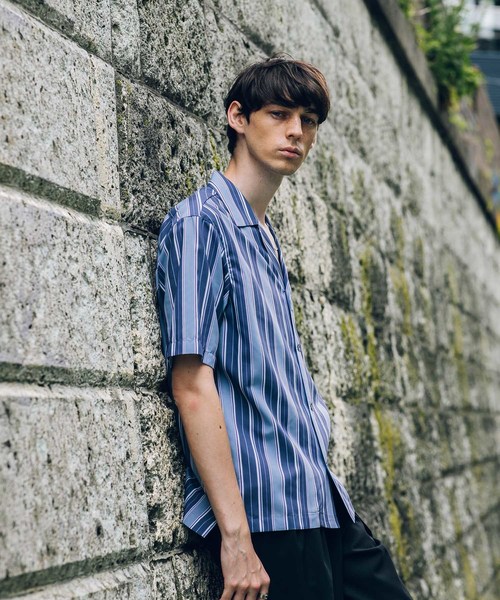 STUDIOUS ビッグチェックオープンカラーシャツ ステュディオス STUDIOUS（ステュディオス）の「【STUDIOUS】マルチストライプ