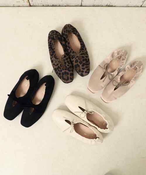 one after another NICE CLAUP(ワンアフターアナザーナイスクラップ)の「リボンつきバブーシュ(ブラック)(バレエシューズ・レディース・ブラック・SMALL/MEDIUM/LARGE)」の4枚目の写真