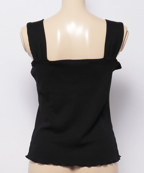 meJane（ミージェーン）の「スクエア/リブタンクトップ（タンクトップ・レディース・ベージュ/ブラック/ブラウン/オフホワイト・フリー）」の6枚目の写真