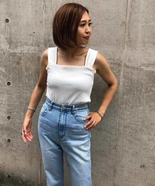 meJane（ミージェーン）の「スクエア/リブタンクトップ（タンクトップ・レディース・ベージュ/ブラック/ブラウン/オフホワイト・フリー）」の22枚目の写真