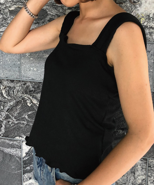 meJane（ミージェーン）の「スクエア/リブタンクトップ（タンクトップ・レディース・ベージュ/ブラック/ブラウン/オフホワイト・フリー）」の17枚目の写真