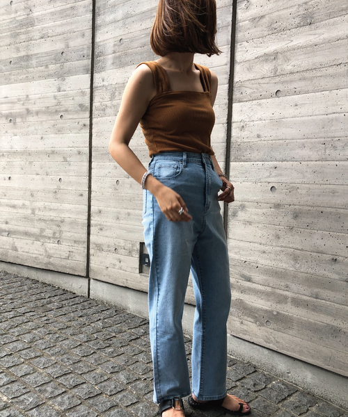 meJane（ミージェーン）の「スクエア/リブタンクトップ（タンクトップ・レディース・ベージュ/ブラック/ブラウン/オフホワイト・フリー）」の11枚目の写真