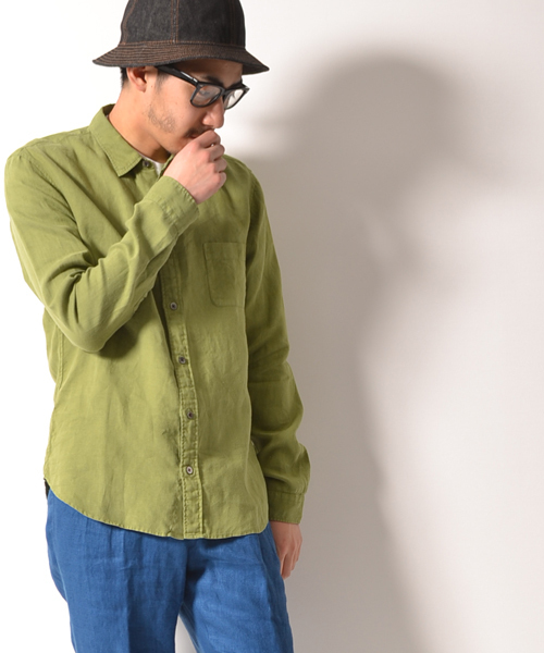 AMERICAN RAG CIE（アメリカンラグシー）の「AMERICAN RAG CIE カラーリネンシャツ∴（シャツ/ブラウス・メンズ・ホワイト/オレンジ/ベージュ/カーキ/ネイビー・1/2/3）」の3枚目の写真