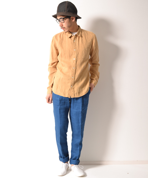 AMERICAN RAG CIE（アメリカンラグシー）の「AMERICAN RAG CIE カラーリネンシャツ∴（シャツ/ブラウス・メンズ・ホワイト/オレンジ/ベージュ/カーキ/ネイビー・1/2/3）」の21枚目の写真