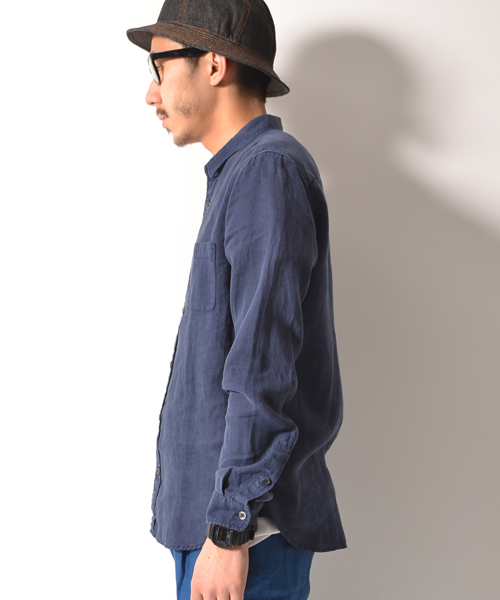 AMERICAN RAG CIE（アメリカンラグシー）の「AMERICAN RAG CIE カラーリネンシャツ∴（シャツ/ブラウス・メンズ・ホワイト/オレンジ/ベージュ/カーキ/ネイビー・1/2/3）」の8枚目の写真