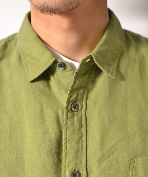 AMERICAN RAG CIE（アメリカンラグシー）の「AMERICAN RAG CIE カラーリネンシャツ∴（シャツ/ブラウス・メンズ・ホワイト/オレンジ/ベージュ/カーキ/ネイビー・1/2/3）」の15枚目の写真