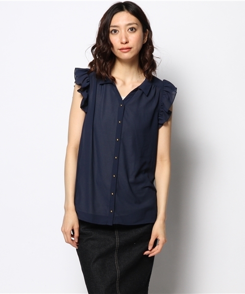 DISCOAT(ディスコート)の「【Discoat】肩フリルノースリアンサンブル(シャツ/ブラウス・レディース・ネイビー/コバルトブルー/オフホワイト・フリ-)」の18枚目の写真